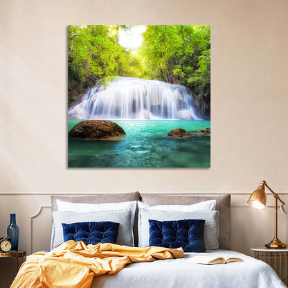 Erawan Falls Turquoise Waterfall Wall Art