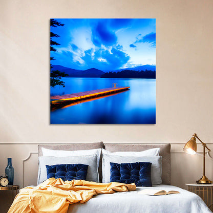 Lake Santeetlah Pier at Dusk Wall Art