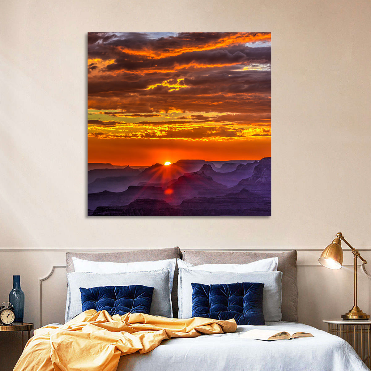 Lipan Point Sunset Sunburst Wall Art