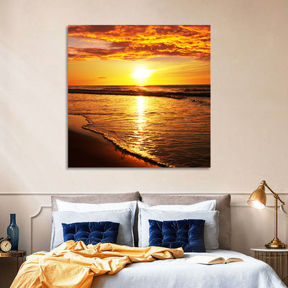 Golden Thai Beach Sunset Wall Art
