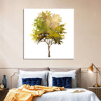 Olive Green Watercolor Tree Wall Art