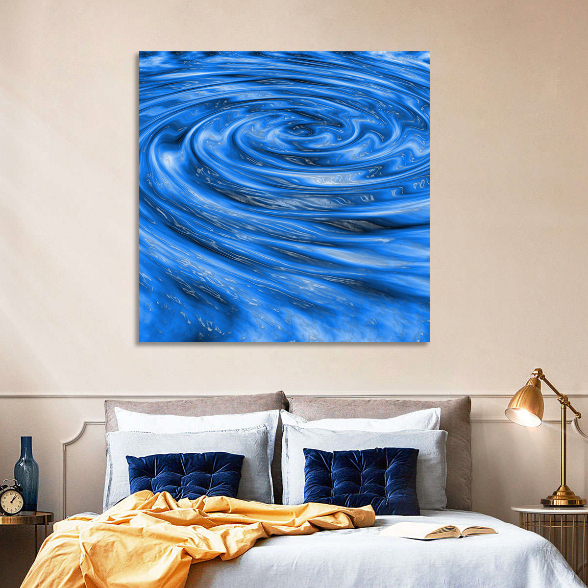 Azure Water Vortex Wall Art