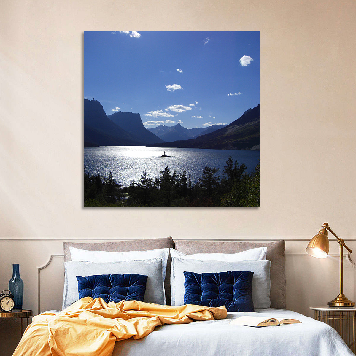 Montana Mountains Lake Wall Art