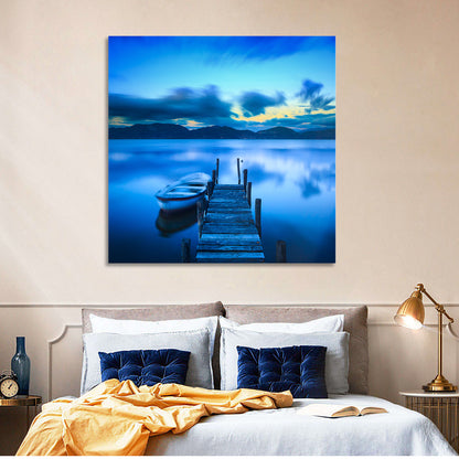 Boat & Wooden Pier Wall Art