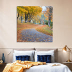 Autumn Road with Golden Canopy Wall Art