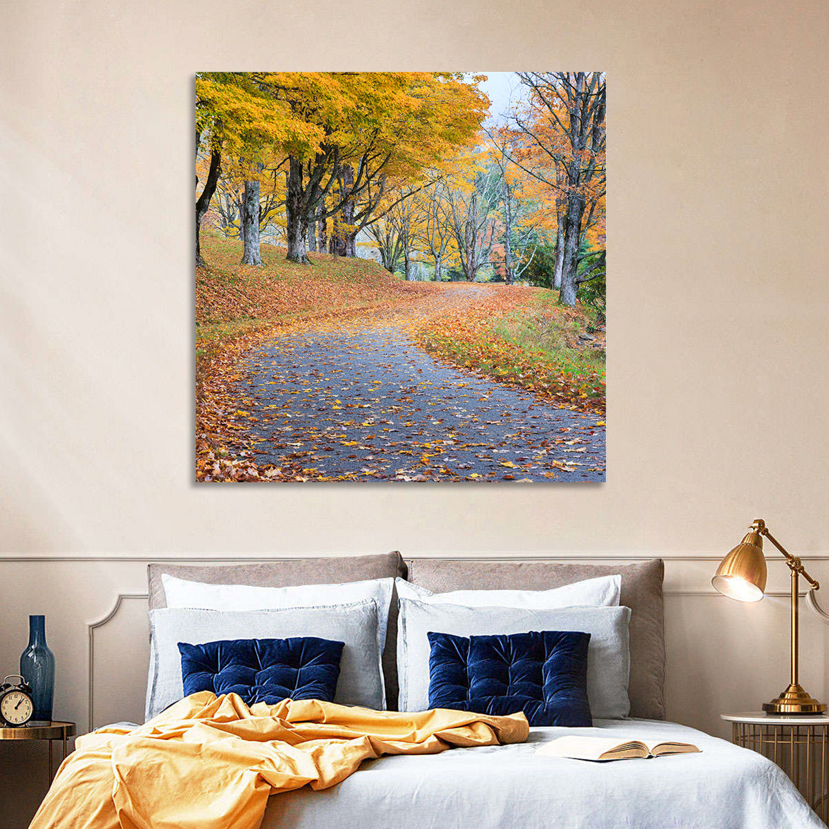 Autumn Road with Golden Canopy Wall Art