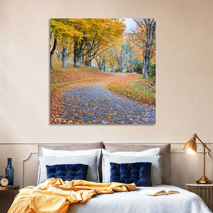 Autumn Road with Golden Canopy Wall Art