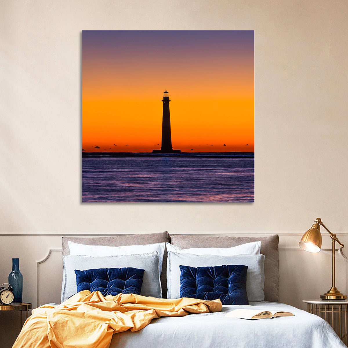 Lighthouse Sunset Wall Art