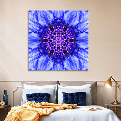 Kaleidoscopic Cornflower Mandala Wall Art