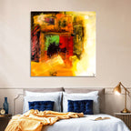 Layered Geometric Abstract in Warm Tones Wall Art