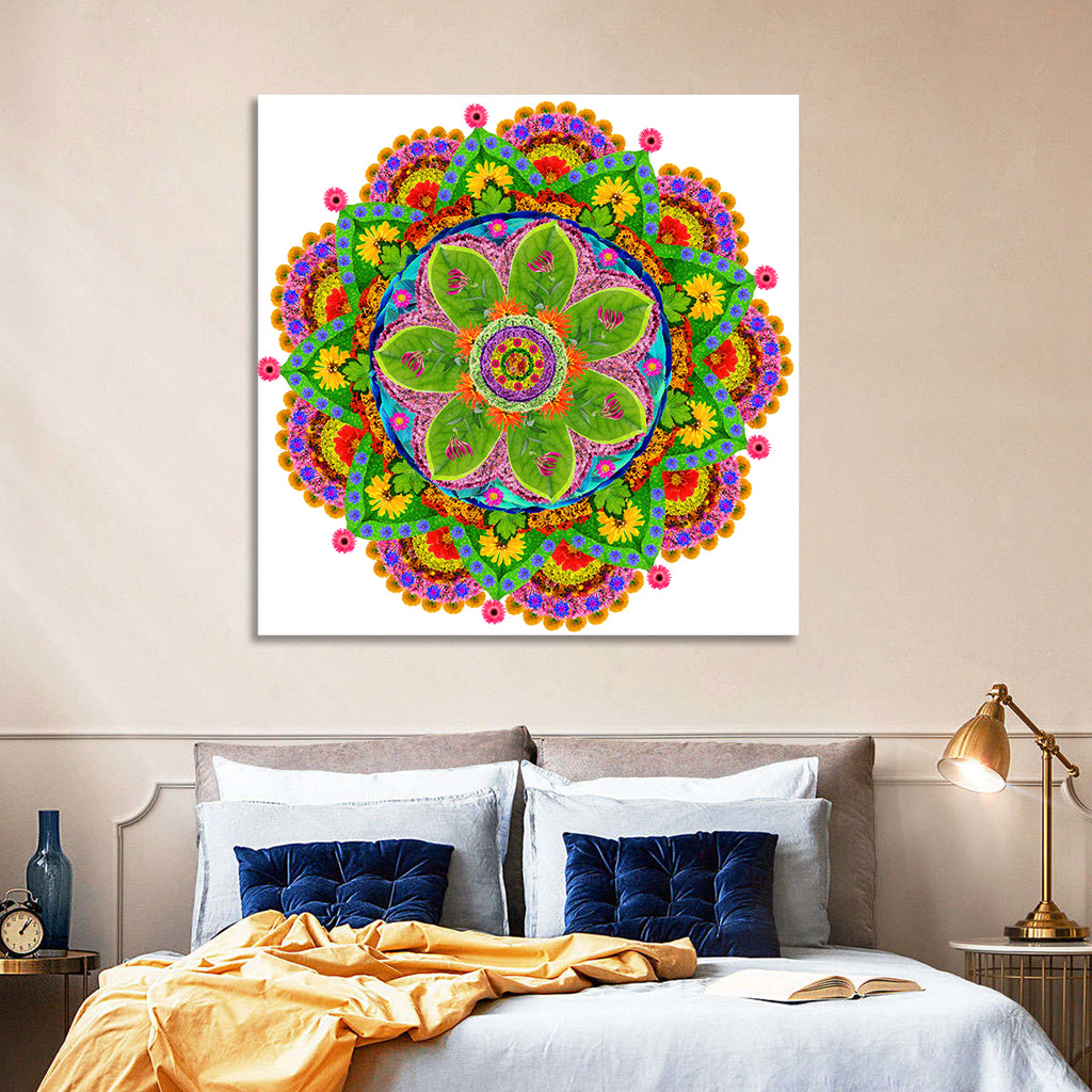 Vibrant Floral Petal Mandala Wall Art