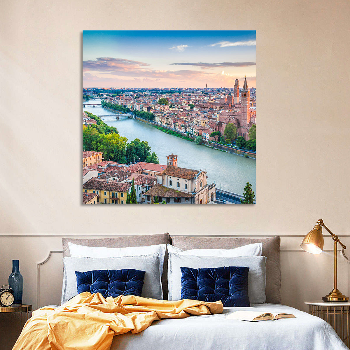 Verona Riverbend at Golden Hour Wall Art