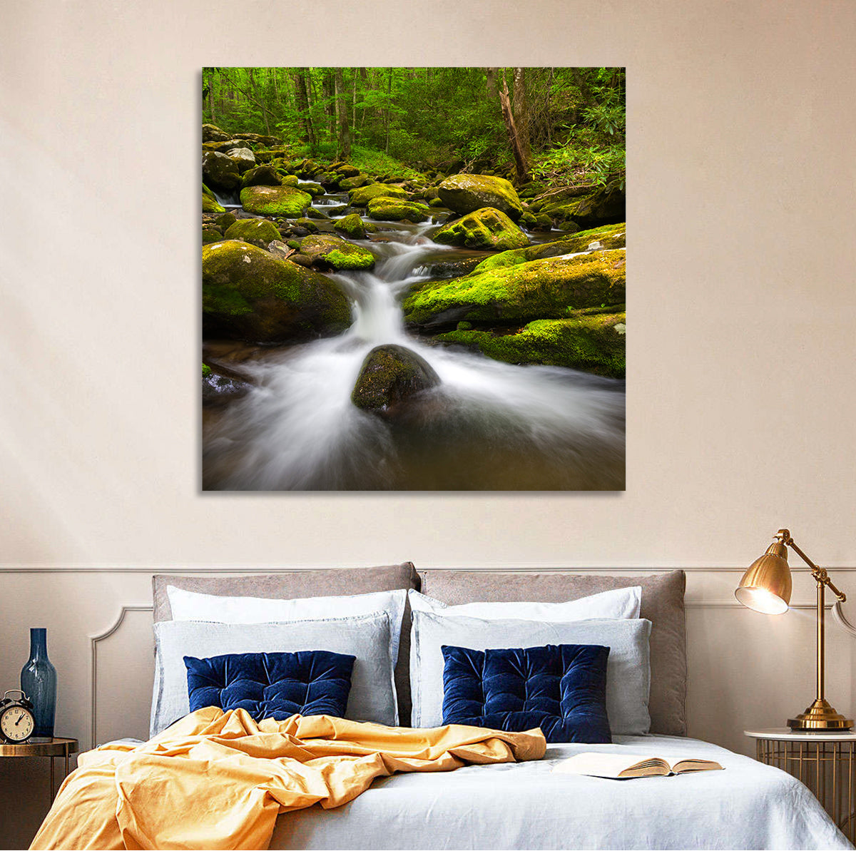 Green Forest Stream Wall Art
