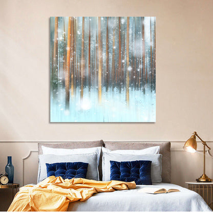 Ethereal Snowy Pine Forest Wall Art
