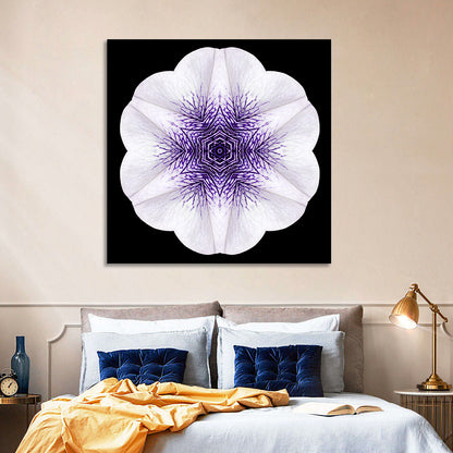 Purple Mandala Flower Kaleidoscope Wall Art