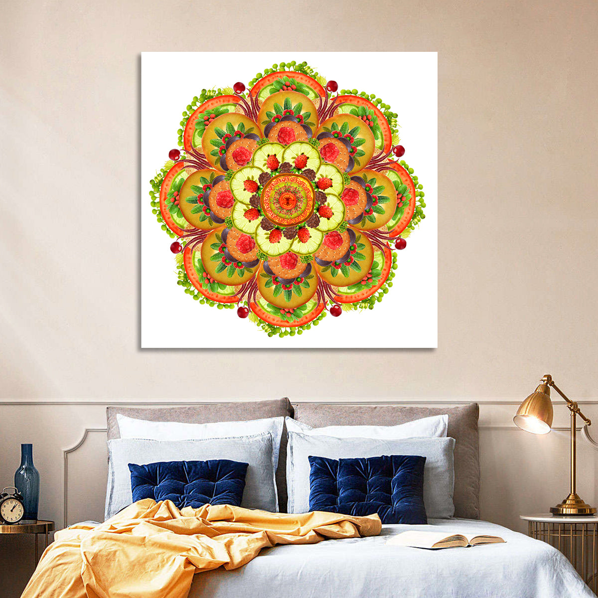 Vegetarian Pizza Mandala Wall Art