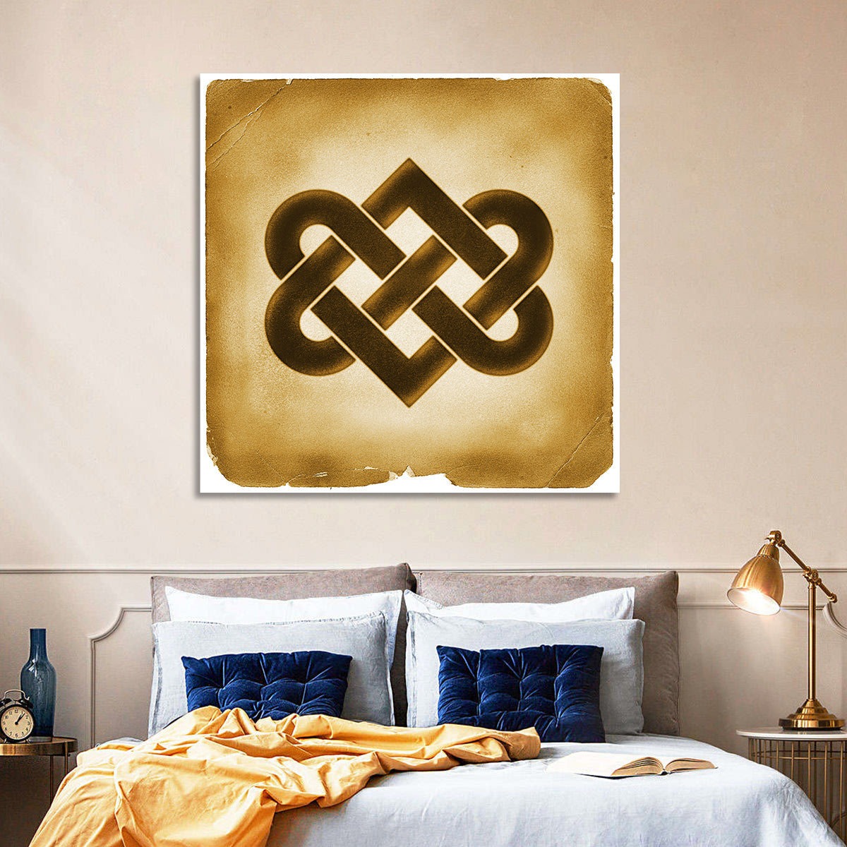 Gold Celtic Heart Knot Wall Art