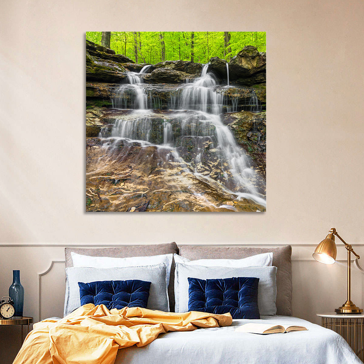 Mossy Ledge Waterfall Wall Art