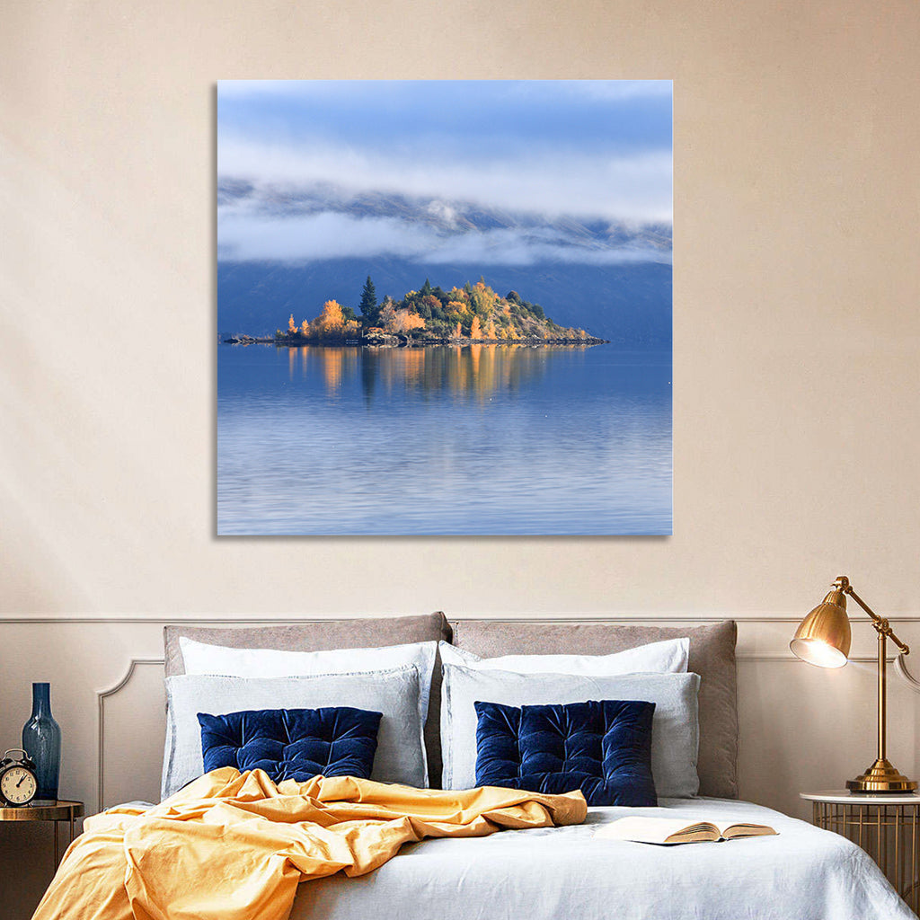 Misty Wanaka Island Reflection Wall Art