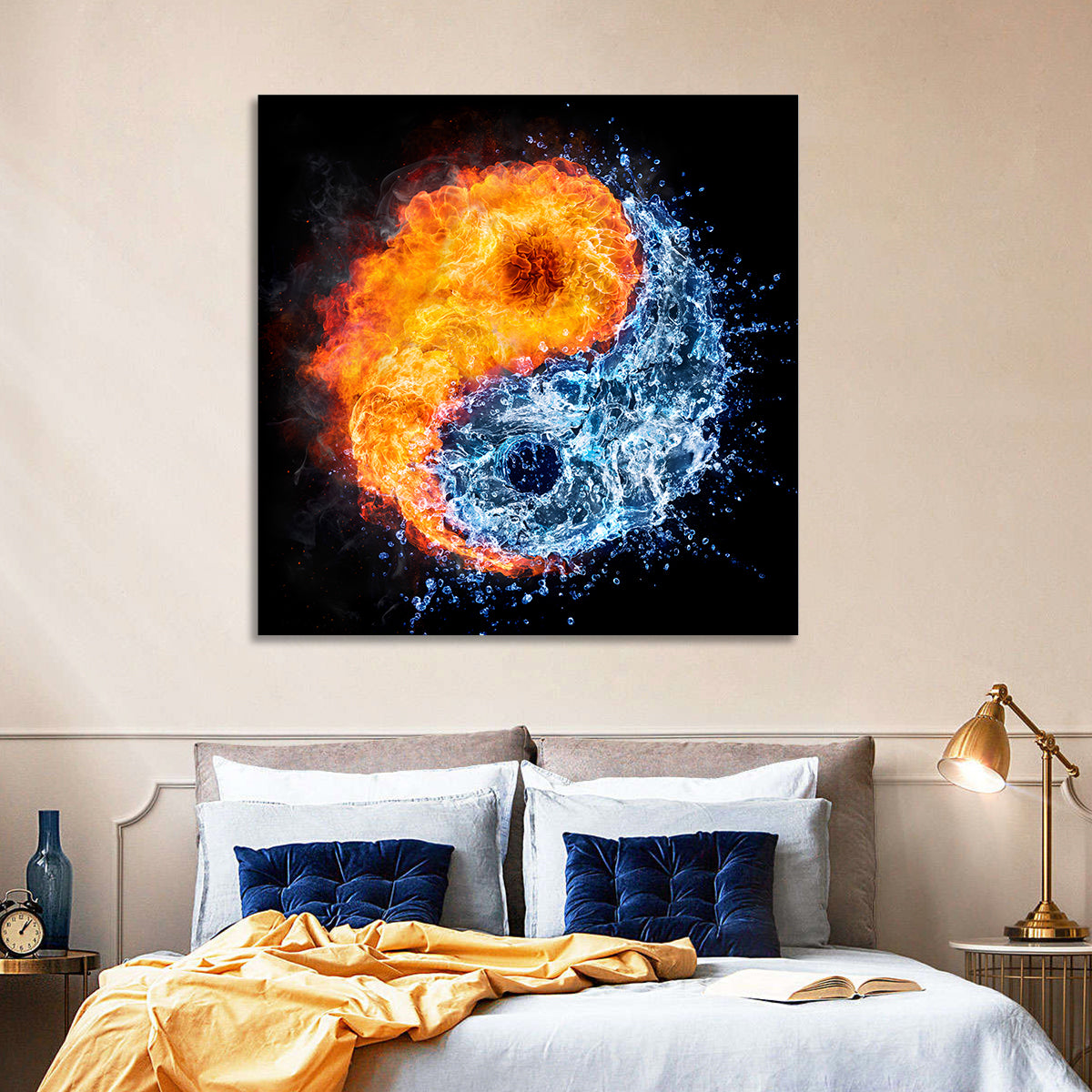 Fire and Water Yin Yang Wall Art