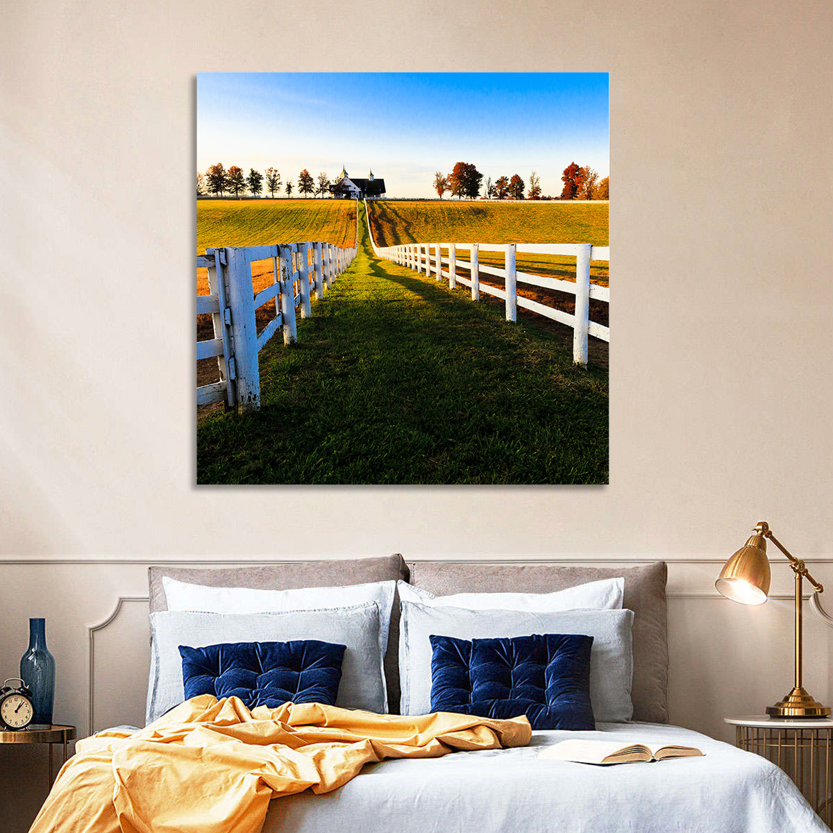 Kentucky Horse Farm at Golden Hour Wall Art