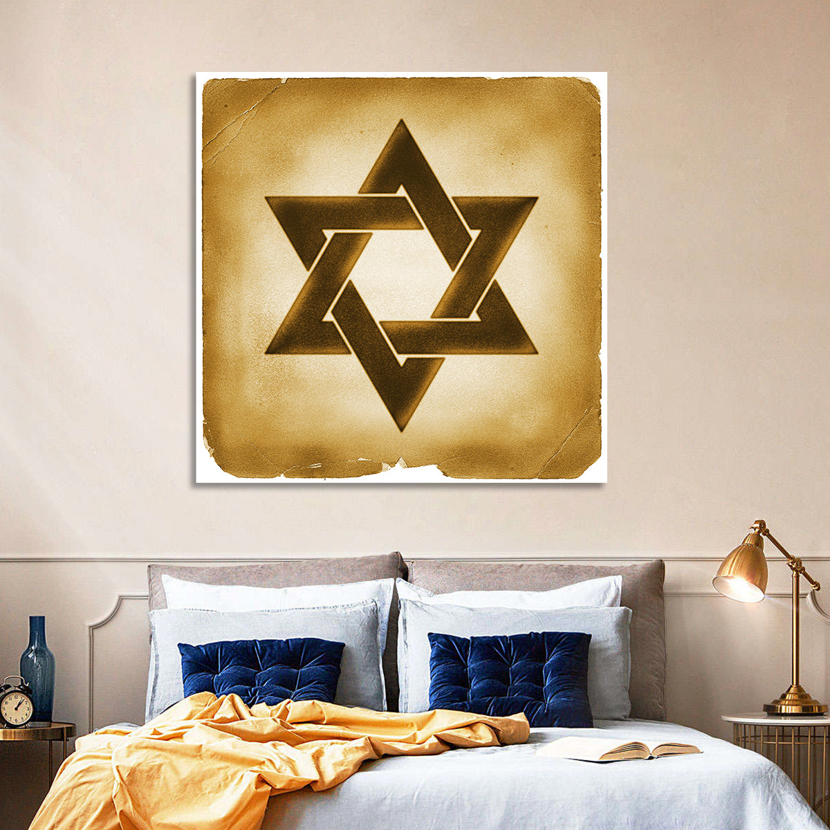 Vintage Brown Star of David Wall Art