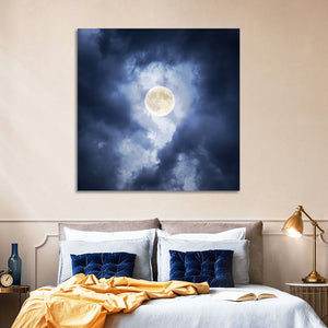 Moon & Cloudy Sky Wall Art