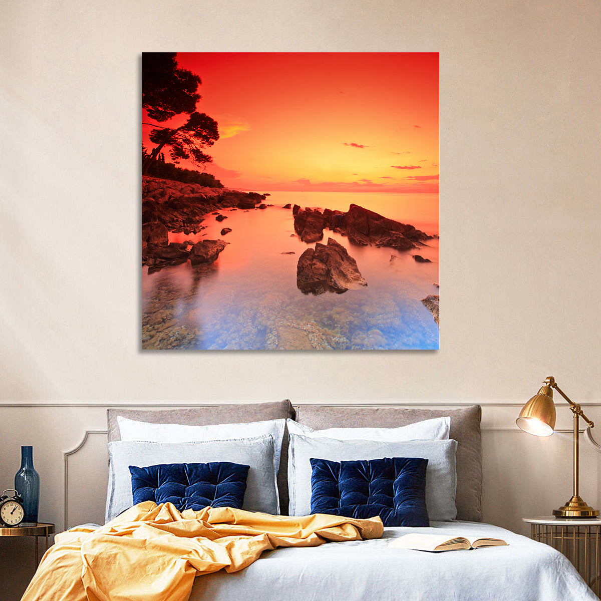 Brac Island Fiery Sunset Wall Art