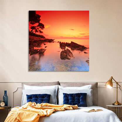 Brac Island Fiery Sunset Wall Art