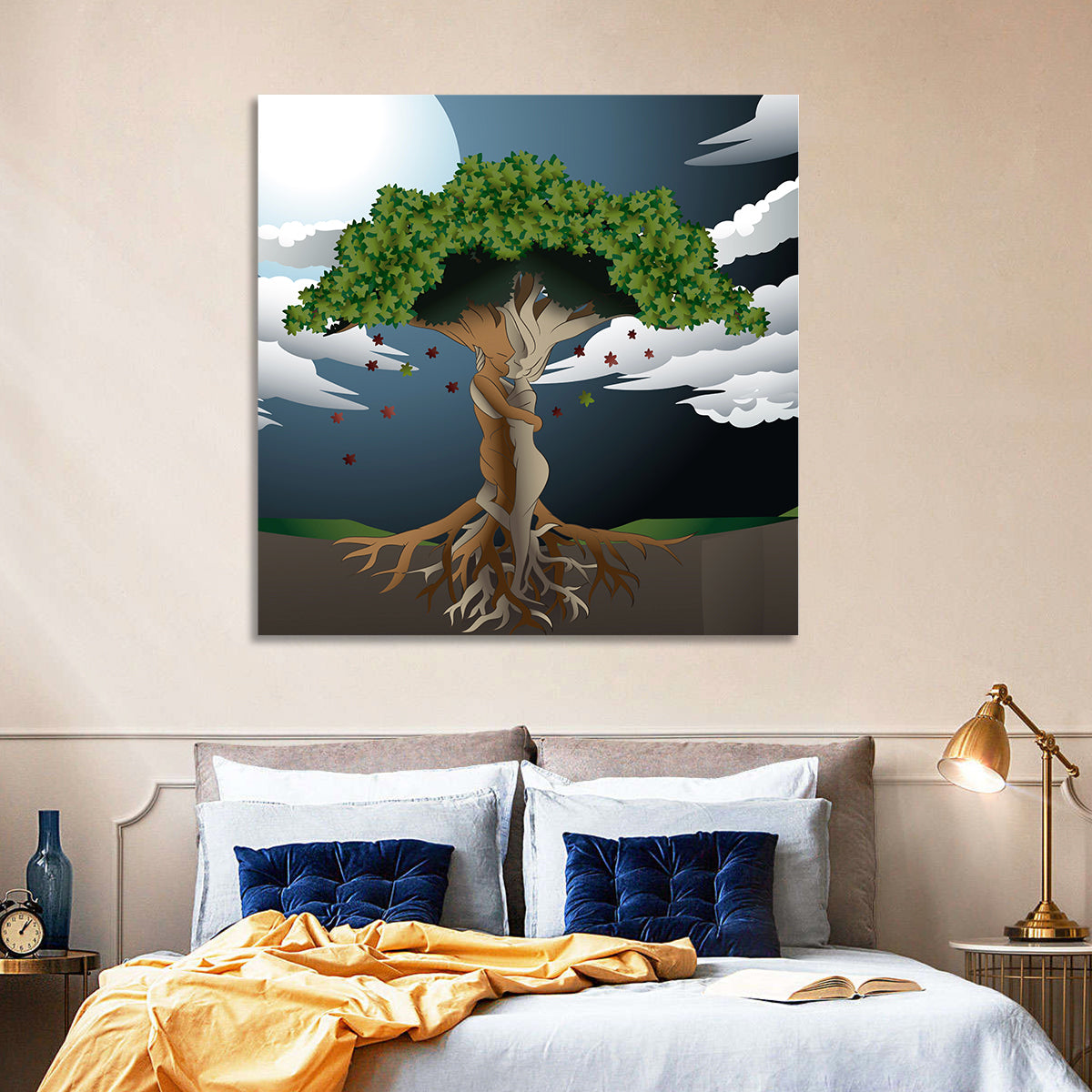 Moonlit Lovers Tree Wall Art