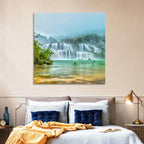 Ban Gioc Waterfalls Misty Morning Wall Art