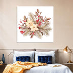Retro Poinsettia Bouquet Wall Art