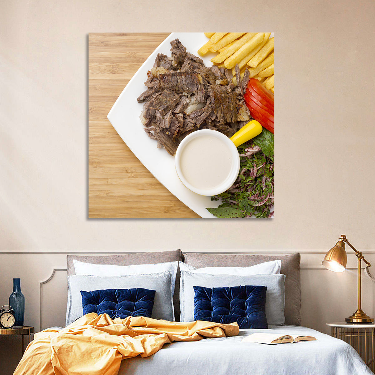 Shawarma and Fries Flat Lay Wall Art
