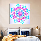 Vibrant Hand-drawn Mandala Flower Pattern Wall Art