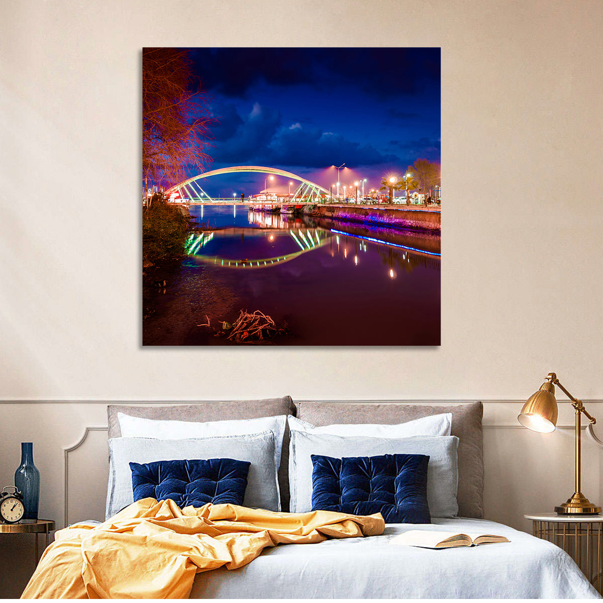Lovers Bridge Nightscape Wall Art