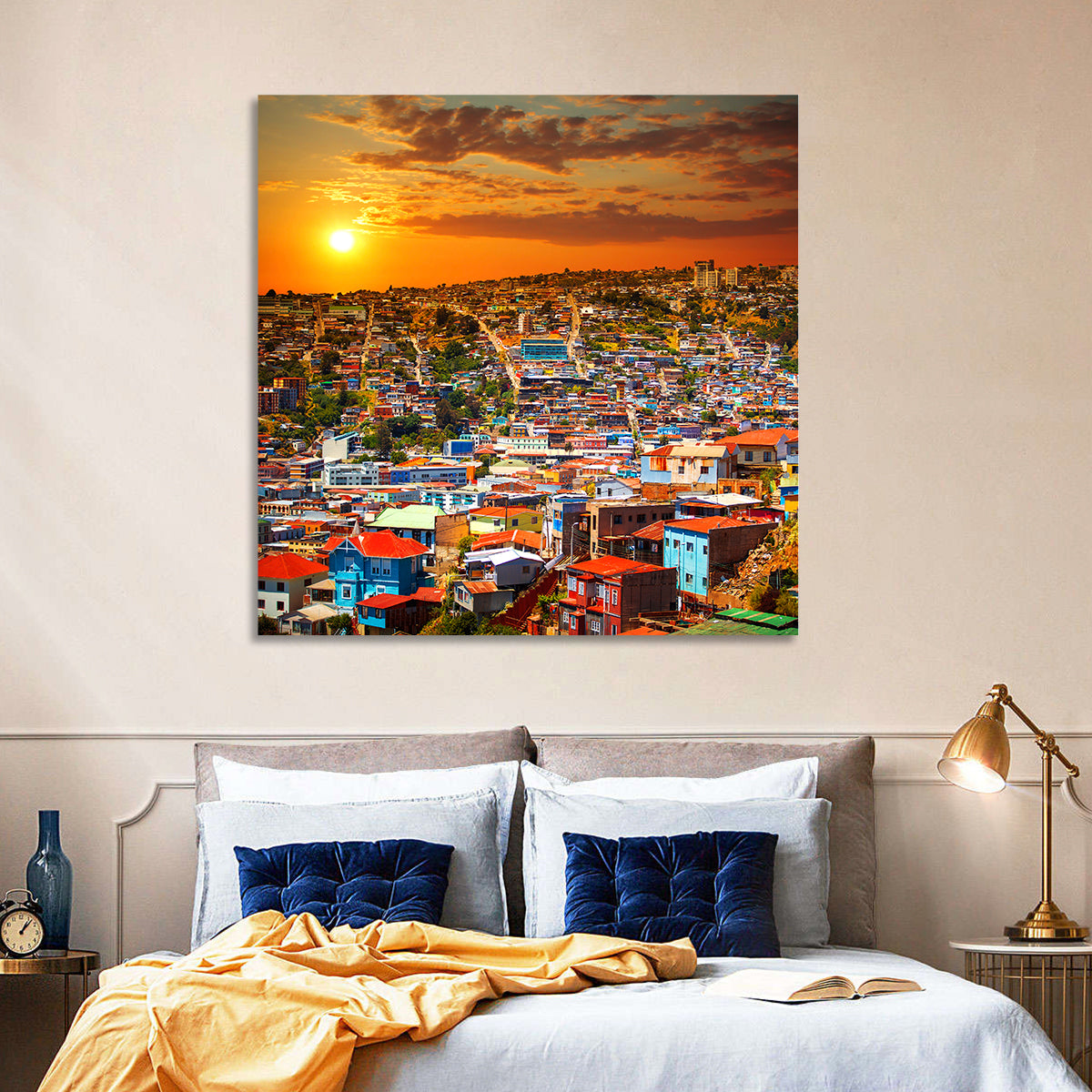 Valparaíso Hills Sunset Wall Art