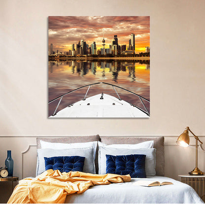 Kuwait City Skyline at Dusk Wall Art