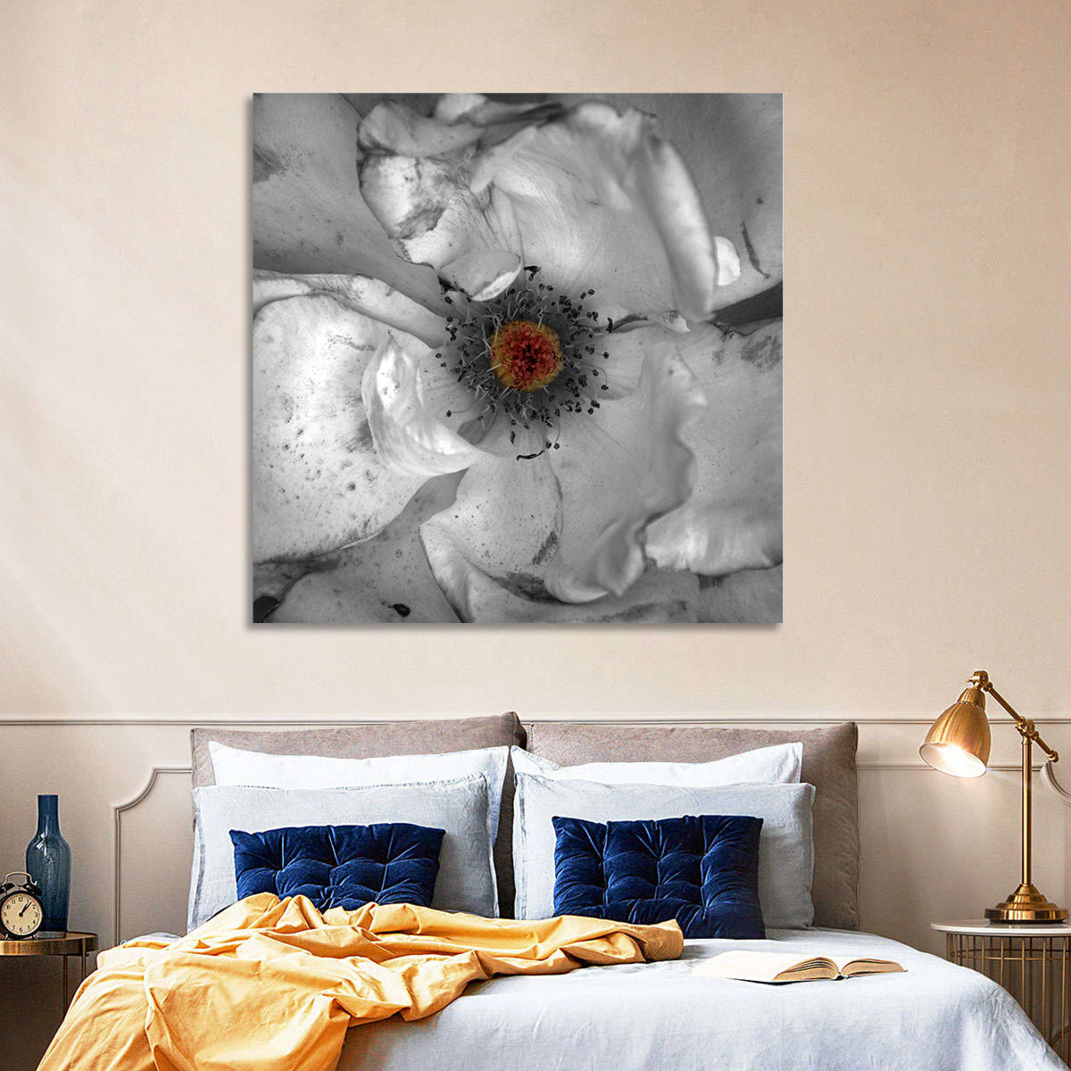 Rose Macro with Color Center Wall Art