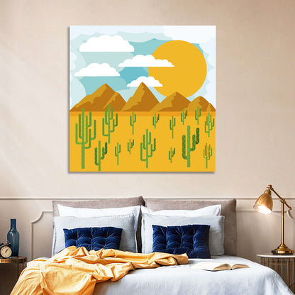Sunny Desert Landscape Wall Art