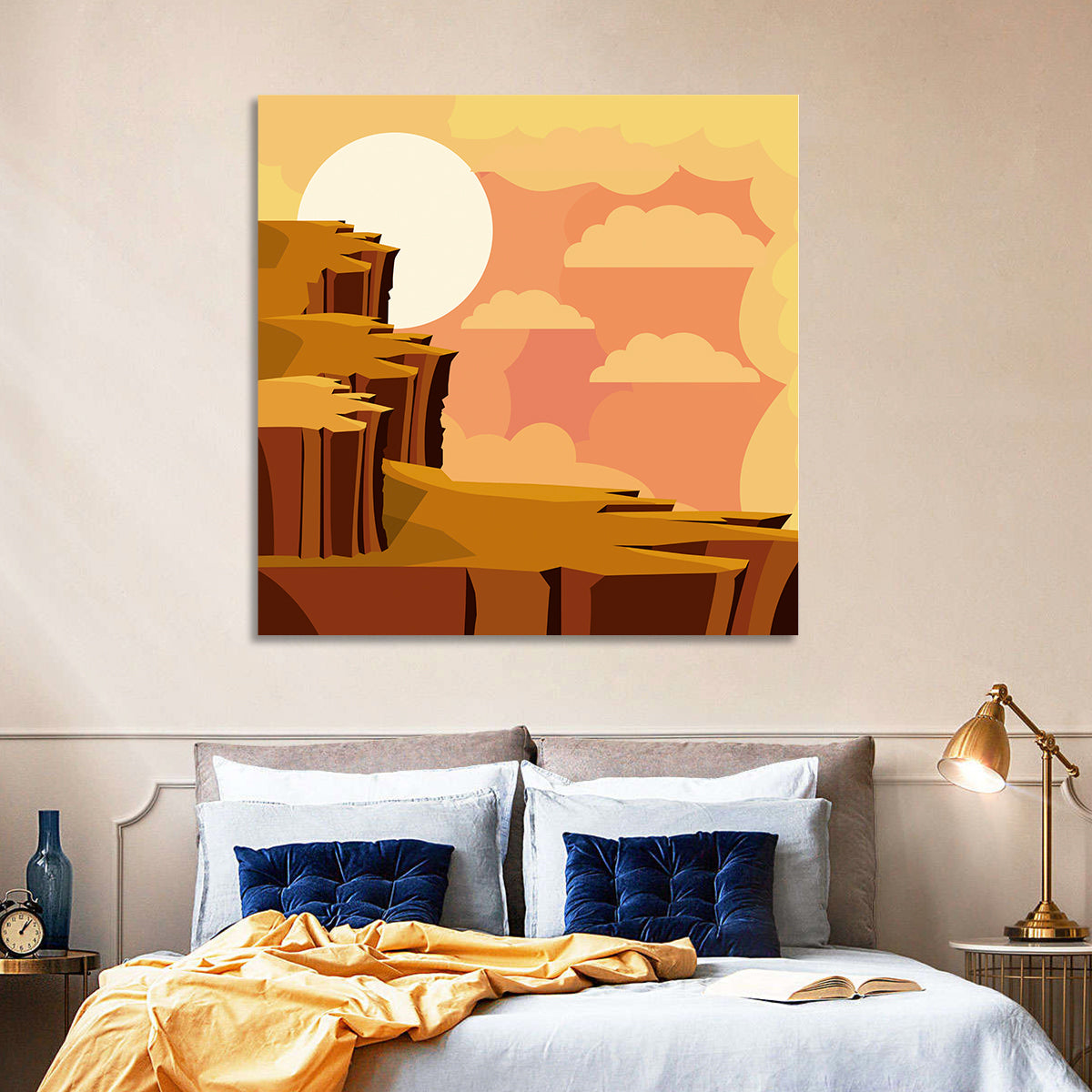Geometric Canyon Sunrise Wall Art