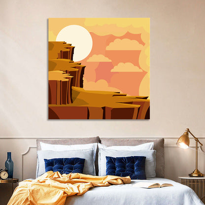 Geometric Canyon Sunrise Wall Art