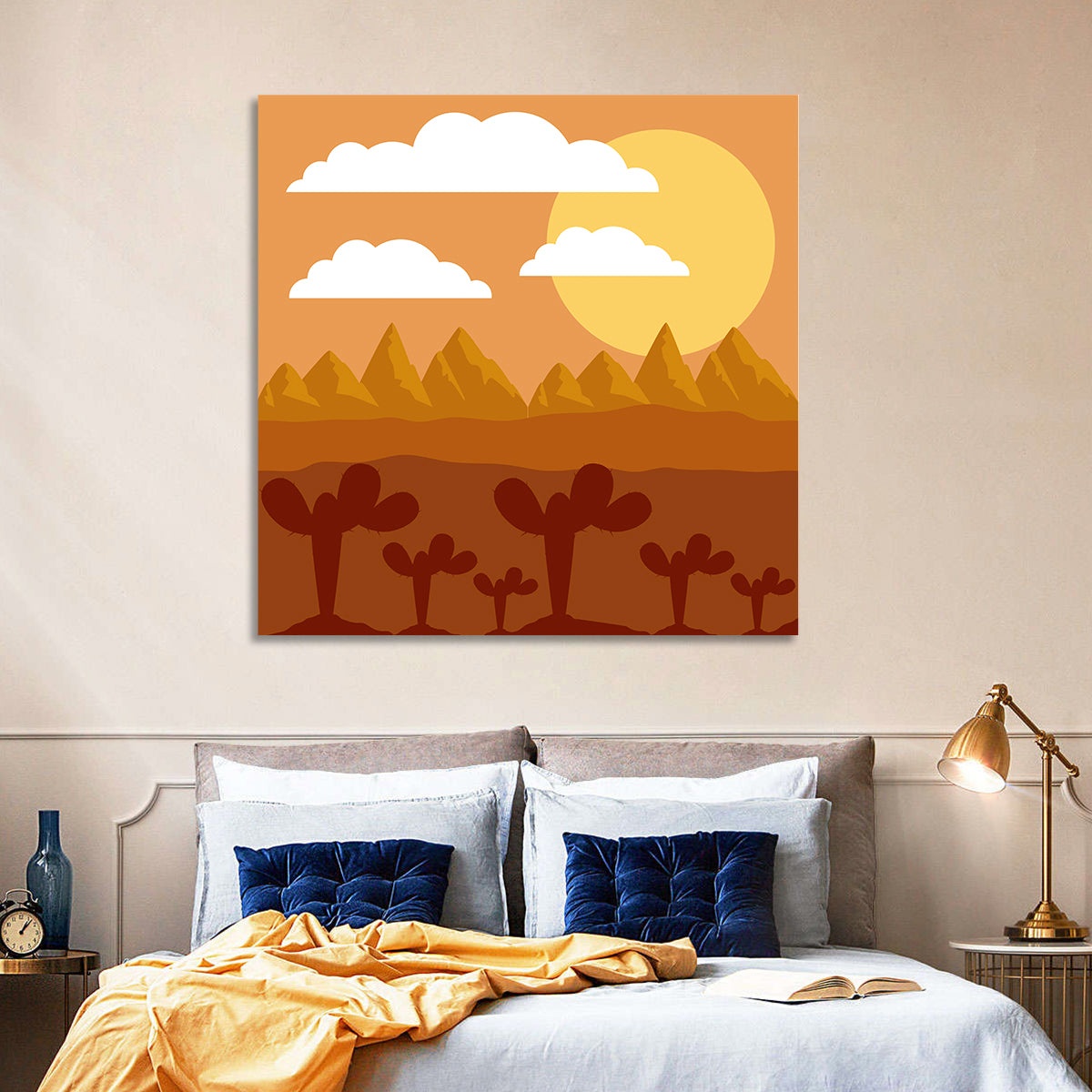 Desert Clouds Wall Art in a room, square