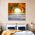 Golden Autumn Tree Tunnel Wall Art