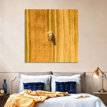 Aerial Wheat Harvest Wall Art