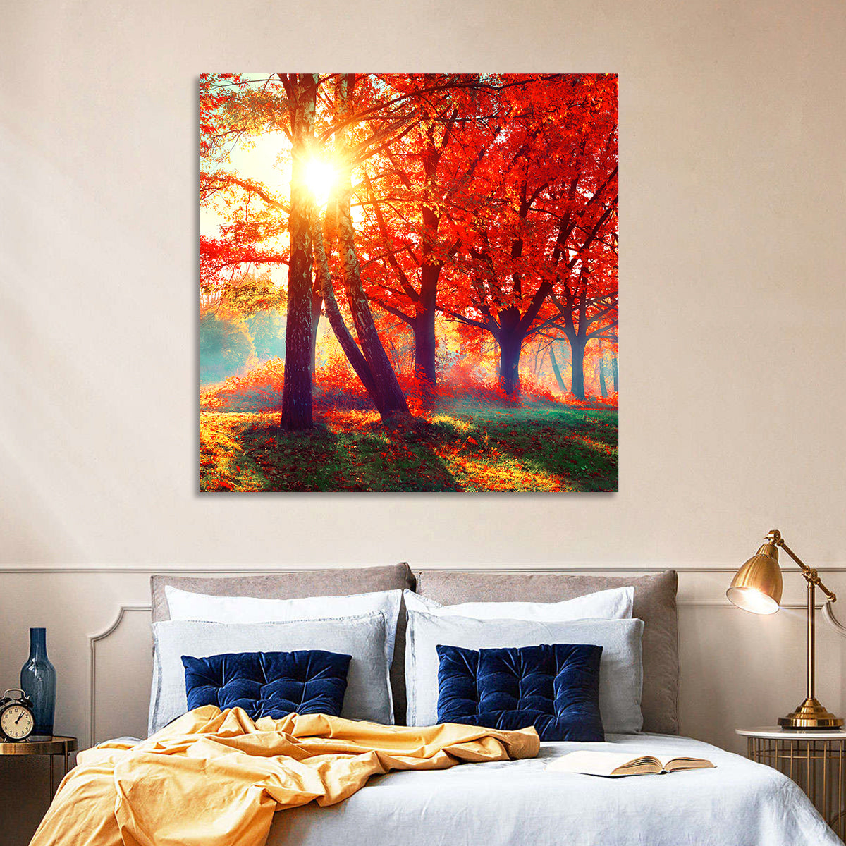 Autumn Park Sunrise Wall Art