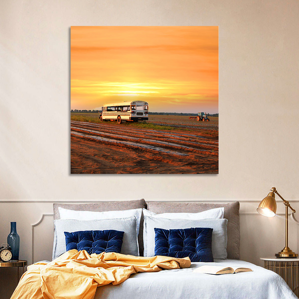 Indiana Farm Field at Golden Hour Wall Art