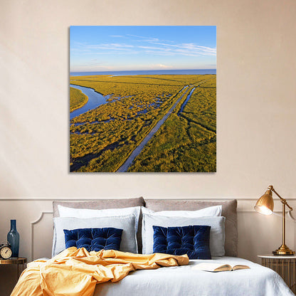 Delaware Bay Marshland Aerial Wall Art