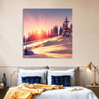 Winter Mountains Sunrise Wall Art