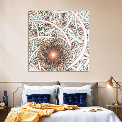 Copper Fractal Spiral Mandala Wall Art
