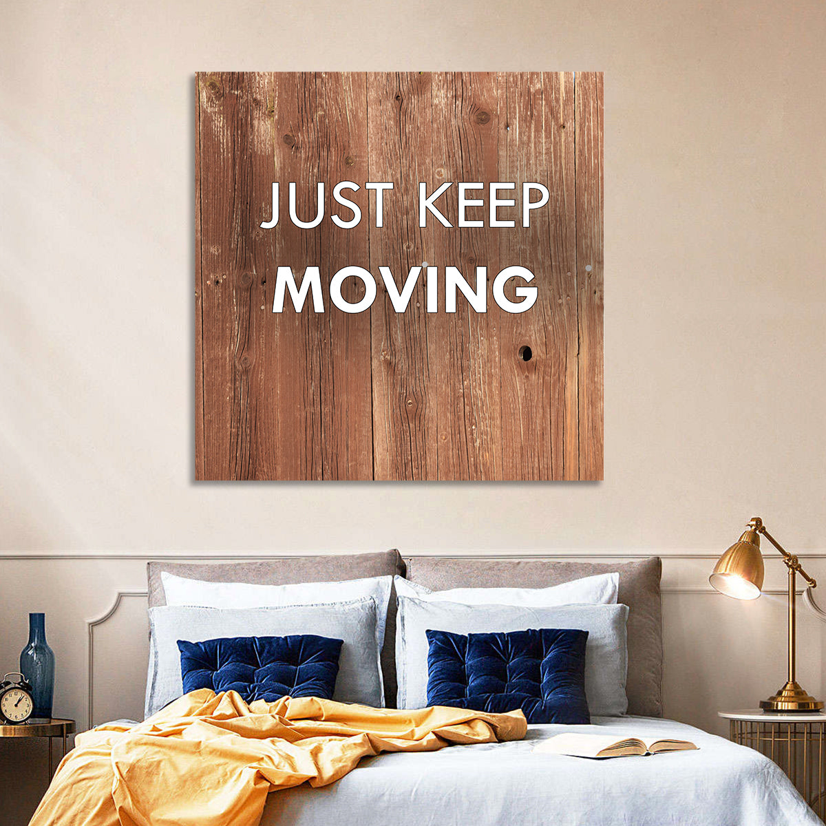 Just Keep Moving Rustic Quote Wall Art